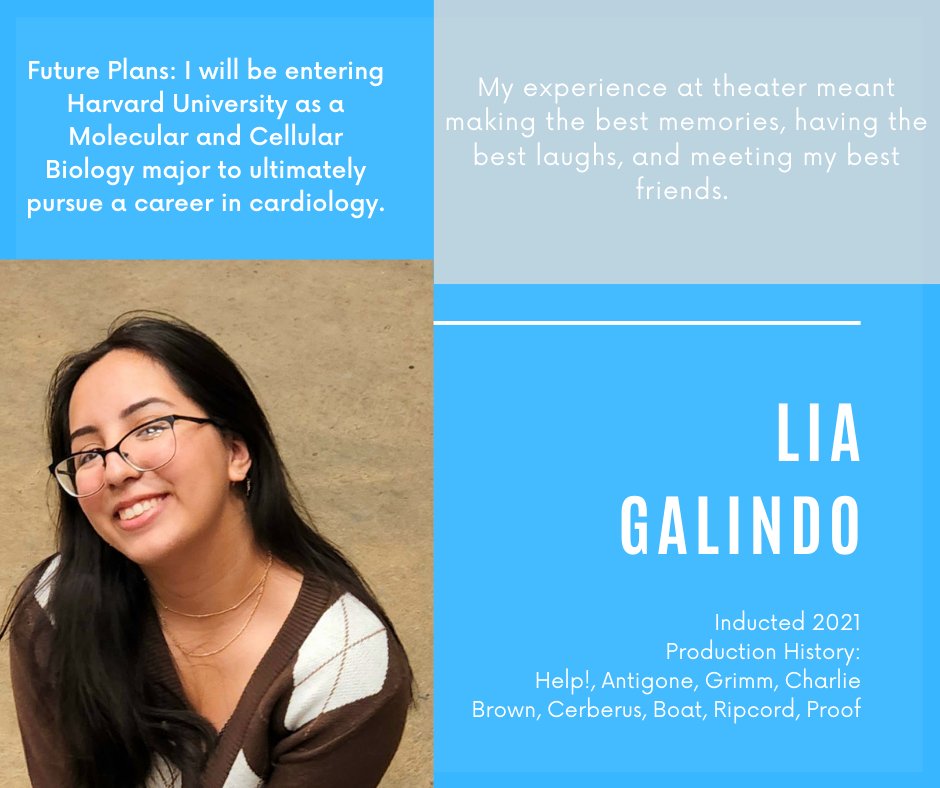 Today's Senior Thespian is the enlightening Lia Galindo from Lights! (See what we did there?) #theatrekids