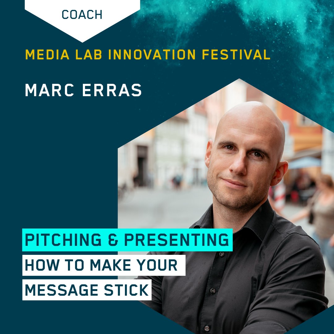 Personal milestone ahead: 6 years after leaving the #media industry to enter the world of #startups, I finally have the honor to work with teams from this sector!
As a #Pitchcoach at the <a href="/MediaLabBayern/">Media Lab Bayern</a> #INNOVATIONFESTIVAL I'll be offering input on how to make your message stick.