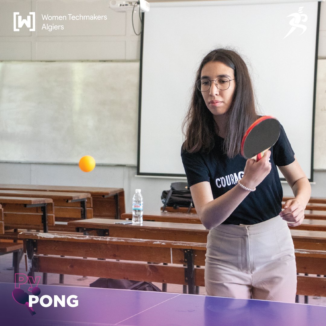 AlgiersWTM's tweet photo. After the informative workshop session, a fun competition of ping-pong took place 🔥 

Our attendees enjoyed ; learned how to track, strike and score the ball of both python and ping-pong through our event🏓!

#wtm #WTMAlgiers #SEC #pypong #event #Python https://t.co/QC9Jn6rOuj