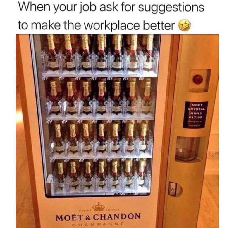 TCWTMedia's tweet image. Hey y'all, I don't mean to sound bougie or anything but we really need some #MoetMoment up in this office ASAP. Who's with me? #MoetMoments #winewednesday
