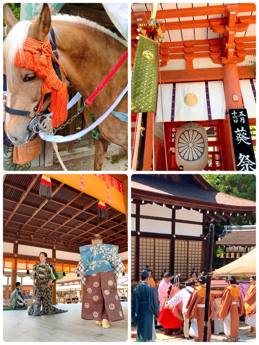 葵祭 (下鴨神社 ②)

御所を出発した行列は下鴨神社へ向かいます
「斎王代」の乗っているのは輿です
「腰輿」と呼ばれています
斎王代が輿に乗り込むところを見かけました
12単を着ながらあの狭い中へ入るのは大変そうで、何人もの人に助けてもらいながらやっと座ることが出来ているようでした👘🐴