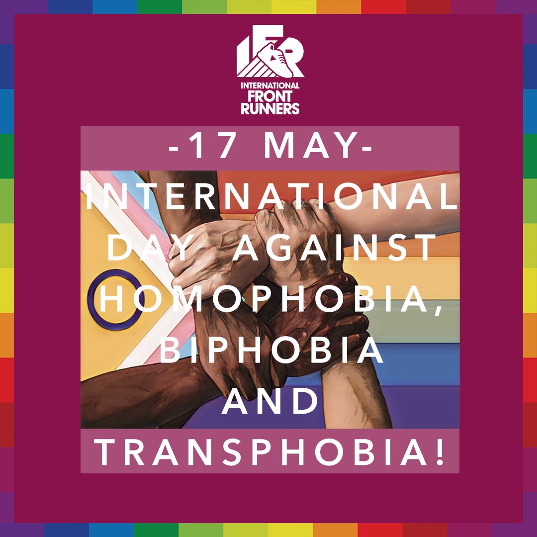 IntFrontRunners's tweet image. 17 May is IDAHOBIT. At International Front Runners we condemn all LGBTQIA+ rights violations, especially but not limited to the Trans community do our best to advocate and push for fair treatment of all LGBTQIA+ individuals within our network of clubs and beyond!