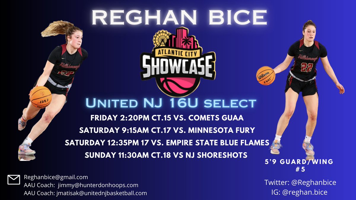 Reghan Bice (@reghanbice) on Twitter photo Can’t wait to compete along side my teammates <a href="/SelectEventsBB/">Select Events Basketball</a> this weekend in AC. <a href="/CoachMatisak/">Coach Justin Matisak</a> <a href="/gritbasketball1/">GRIT Basketball</a> <a href="/unitedNJaau/">United NJ AAU</a> <a href="/NickMontajes/">nick_montajes</a> <a href="/CoachScerbo/">Allyson Scerbo</a> <a href="/CoachJimmy_O/">Jimmy Ostaszewski</a> Can’t wait to compete along side my teammates <a href="/SelectEventsBB/">Select Events Basketball</a> this weekend in AC. <a href="/CoachMatisak/">Coach Justin Matisak</a> <a href="/gritbasketball1/">GRIT Basketball</a> <a href="/unitedNJaau/">United NJ AAU</a> <a href="/NickMontajes/">nick_montajes</a> <a href="/CoachScerbo/">Allyson Scerbo</a> <a href="/CoachJimmy_O/">Jimmy Ostaszewski</a>