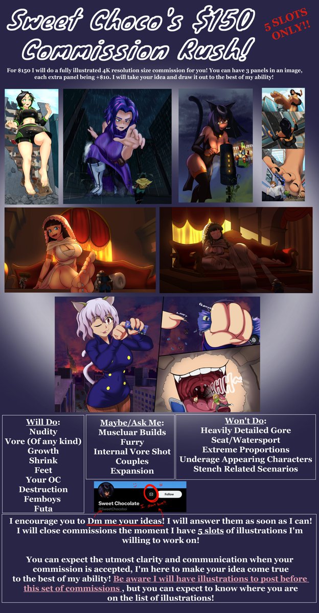 Aaaaand I'M OPENING COMMISSIONS! This is a first for me so I'm really excited to see how this comes out!
Any questions you may have feel free to leave a comment or DM me!