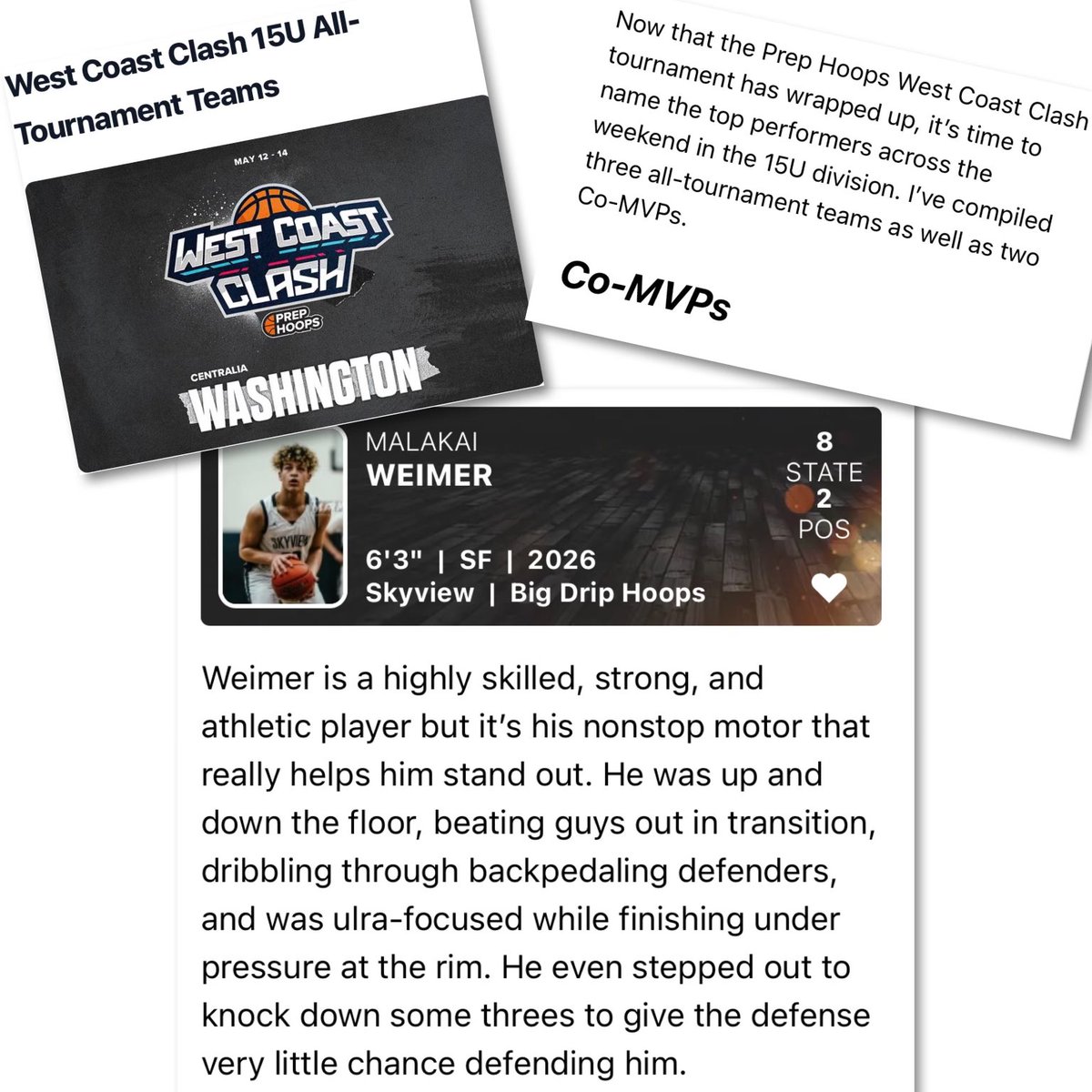 co-mvp in the west coast clash 15 u division