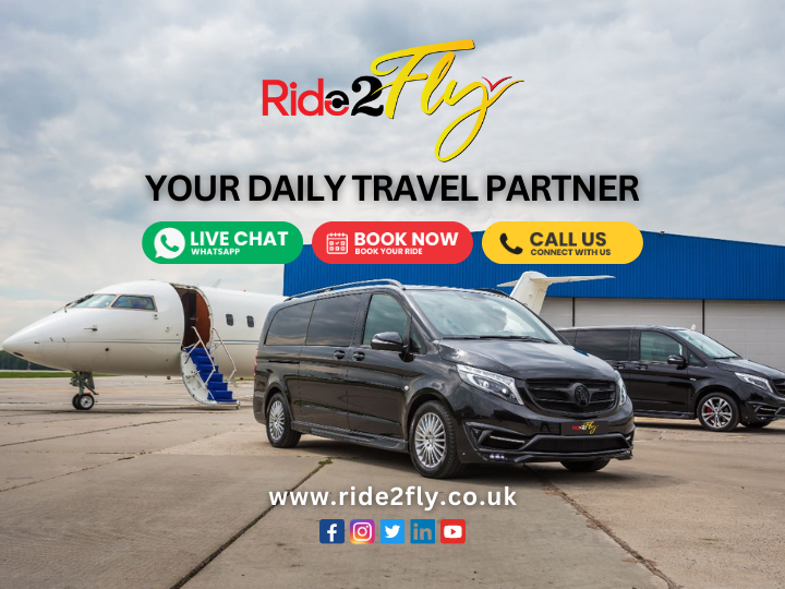 Ride2Fly operates 24/7, from & to #EastmidlandsAirport #BirminghamAirport #LutonAirport #StanstedAirport #HeathrowAirport #manchesterairport , #GatwickAirport & #LondonCityAirport with options of phone & personalized online booking plans for customers at their utmost convenience.