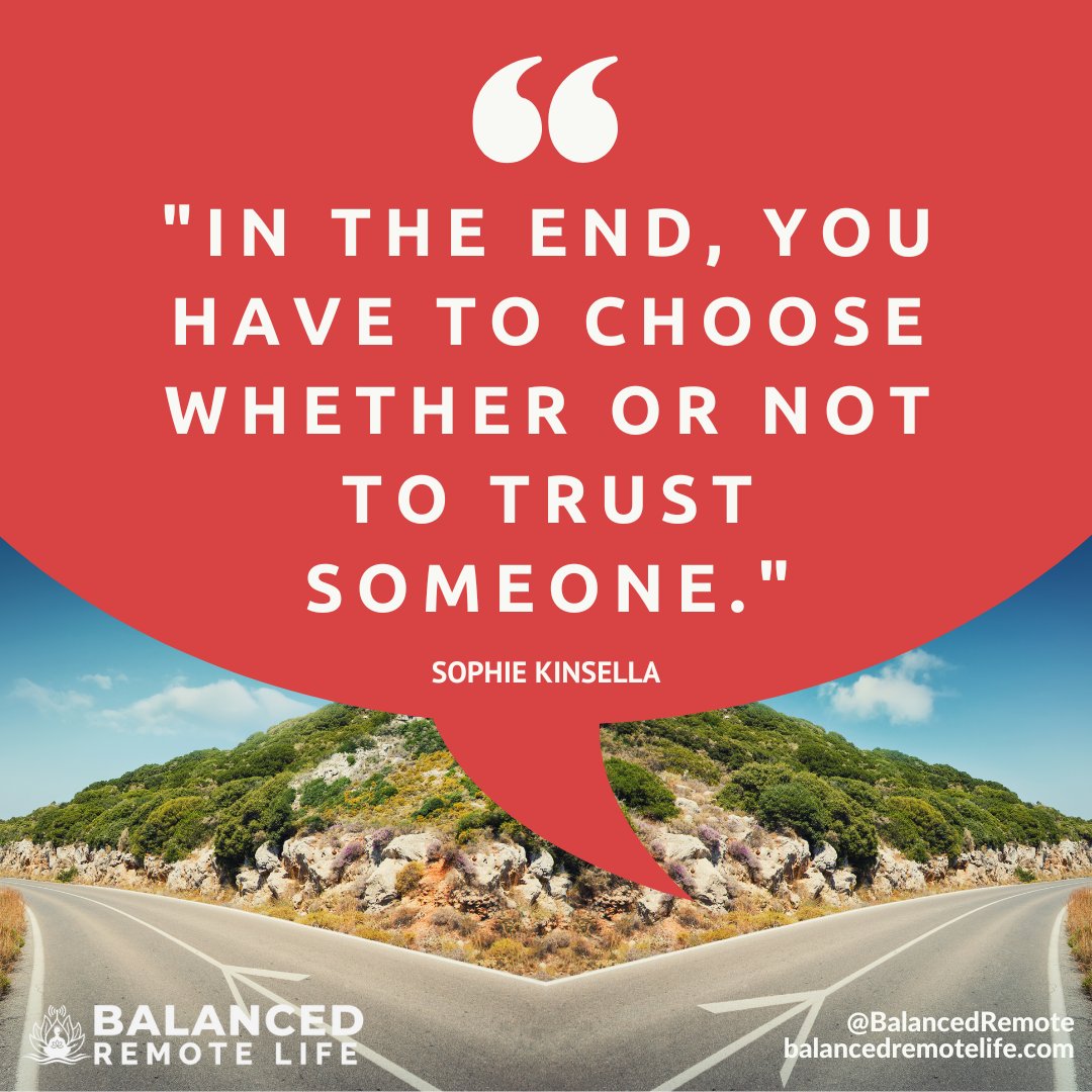 BalancedRemote's tweet image. Trust yourself to find balance. How do you find balance in your daily routine? #TrustYourself #RemoteWork #WorkLifeBalance #SophieKinsella #Choices #PersonalGrowth #LifeBalance   #Inspiration #Motivation #Mindfulness