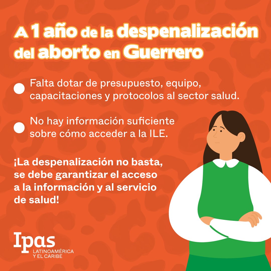 Hace 1 año las mujeres de Guerrero 🐆 hicieron historia y lograron la despenalización del aborto hasta la semana 12 de gestación. 💚💚 Pero la lucha continua hasta garantizar que sea un derecho plenamente garantizado para TODAS. 

#AbortoLegalGuerrero
