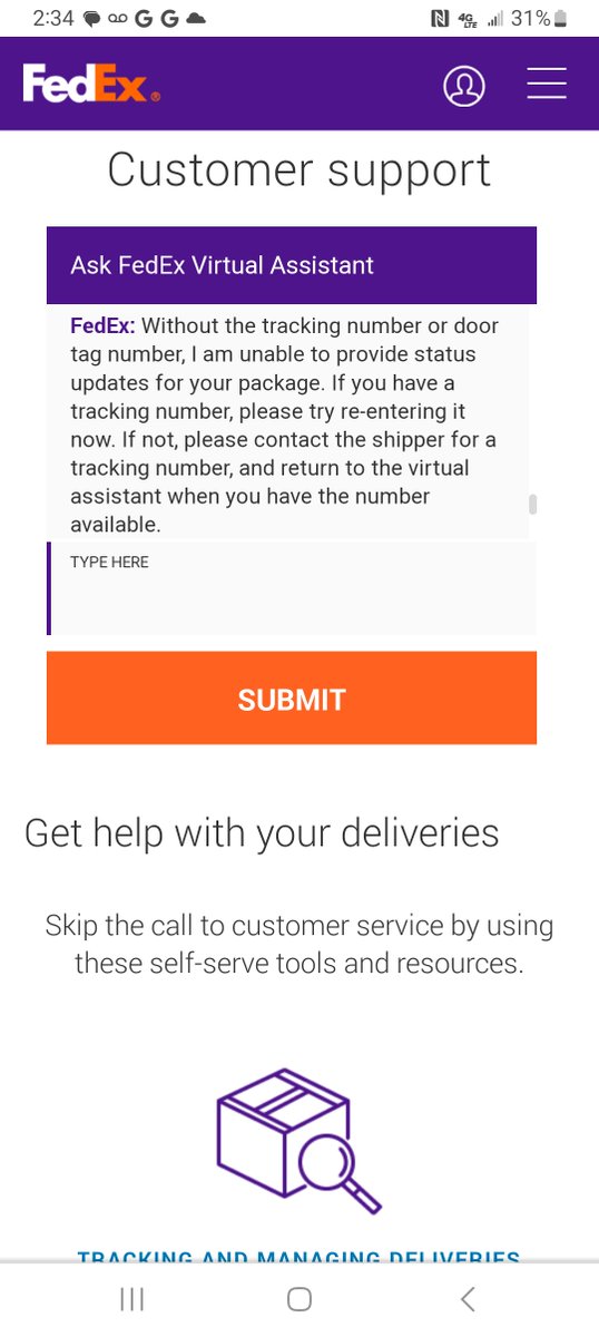 Dear <a href="/FedEx/">FedEx</a> I have questions your virtual assistant cannot help with I just keep getting this response

Every phone call I make devolves down to exactly the same response I am a shipper and this is unacceptable