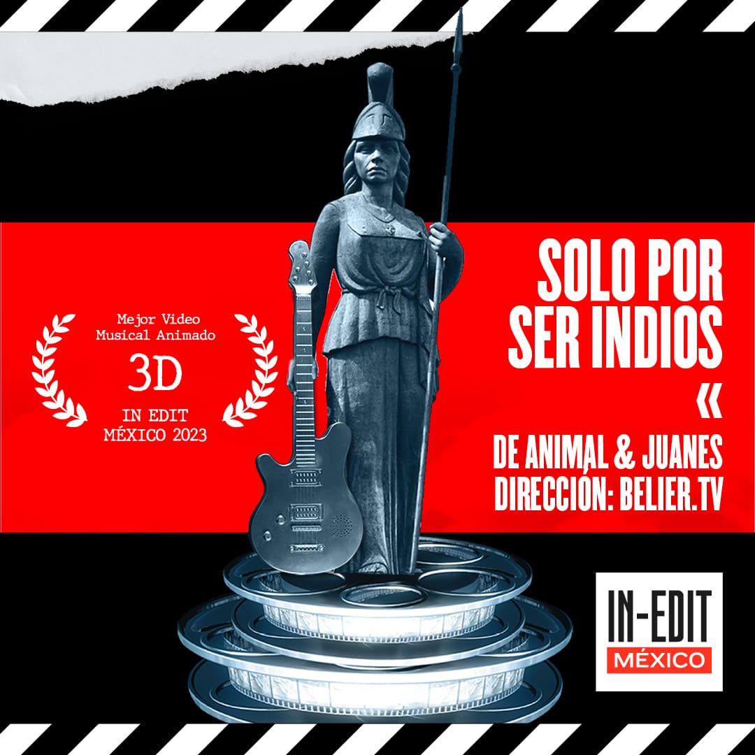 InEditMx_'s tweet photo. In-Edit México reconoce a "SOLO POR SER INDIOS" de @animaloficial1 y  @juanes, con la dirección de @belier.tv, como el mejor video musical animado 3D🎥🎞️🎬

#InEditmx https://t.co/HZpsO3uY2b