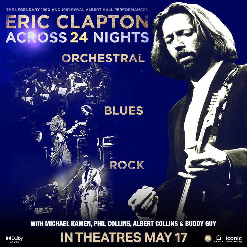 EricClapton's tweet photo. Experience Eric Clapton’s legendary Royal Albert Hall concerts on the big screen as Unique X and Iconic Events present the Across 24 Nights cinema event premiere tonight!

Purchase your tickets here: https://t.co/qidyp0T16v

#ClaptonCinema @iconiceventsnow #iconicevents #iconiceventsintheatres #UniqueX
