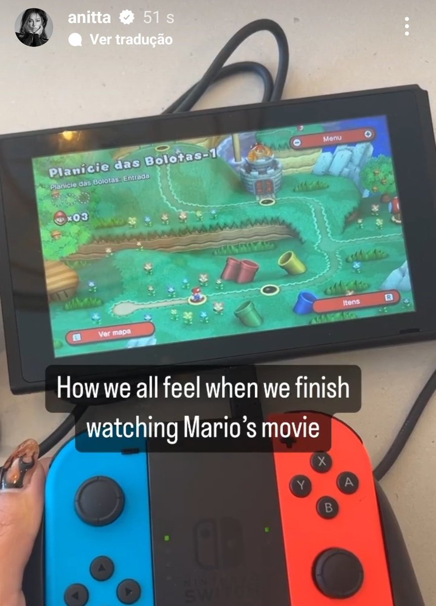 Anitta Press  Fan Account on X: Anitta started playing Mario after  watching The Super Mario Bros movie. 😂🎮  / X