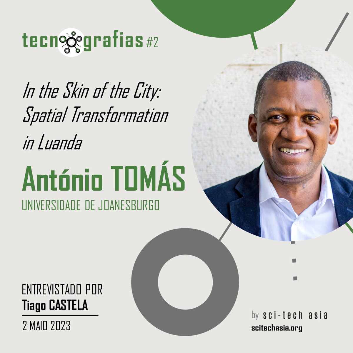 SciTechAsia's tweet photo. NOVO EPISÓDIO DO PODCAST TECNOGRAFIAS!
"In the Skin of the City: Spatial Transformation in Luanda"
António TOMÁS (@go2uj) entrevistado por Tiago CASTELA (@UnivdeCoimbra) sobre o seu novo livro (2022, @DukePress).
Disponível nas plataformas de #podcasts.
https://t.co/mOAWmKSJpX https://t.co/xpCfB3IK4a