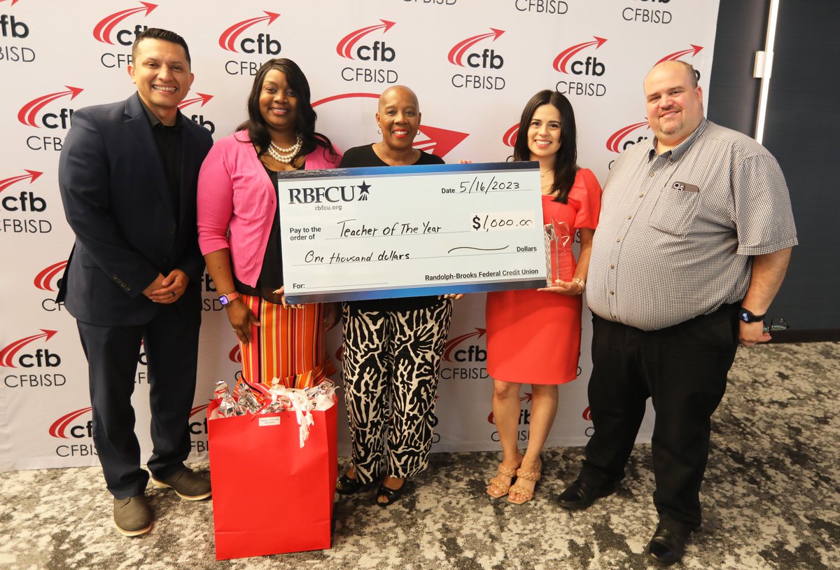 CFBISD's tweet photo. CFBISD hosted it's annual Teachers of the Year event. 38 teachers were recognized as their campuses Teacher of the Year. Congratulations to Elementary  winner, Valeria Rodriguez & Secondary winner, Paula Brown. Read more, & see videos/photos here, https://t.co/5Zd577CDJK