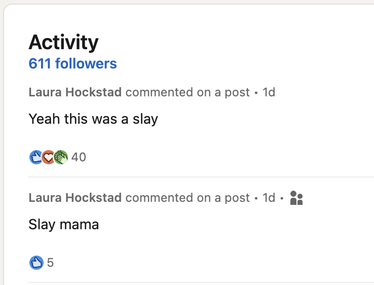 laurahockstad's tweet photo. obsessed with linkedin lately! https://t.co/ywHwIIHdWS