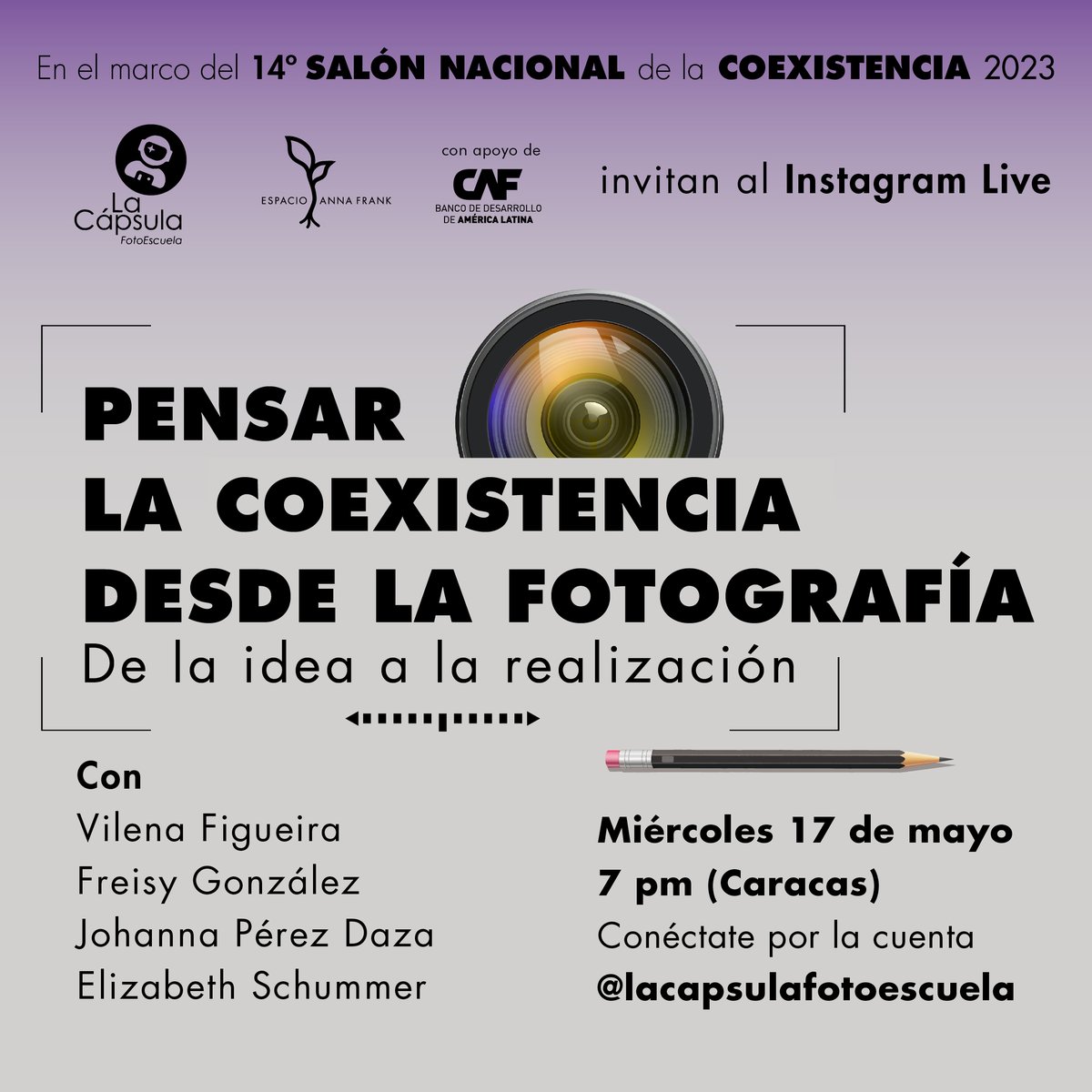 EspacioAF's tweet photo. ¡Esta conversación sobre #fotografia y #coexistencia va estar buenísima! 

Ya lo saben: #hoy a las 7 pm (hora Caracas).

Únanse por la cuenta de Instagram @lacapsulafotoescuela

#14SNC2023 #Diversidad
#CoexistenciaCreativa #iglive https://t.co/gahroBLrXm