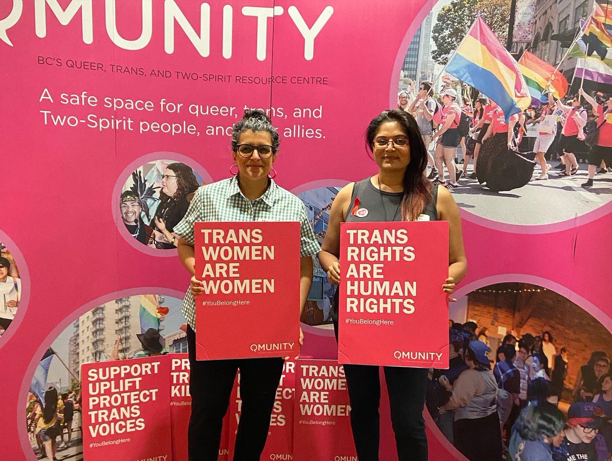 sherpridecanada's tweet photo. Sher Vancouver representation at Qmunity’s IDAHOTB annual breakfast. 🏳️‍🌈🏳️‍⚧️

Thank you @qmunity for all that you do.☺️

#solidarity #idahotb #qmunity #shervancouver #queercommunity #internationaldayagainsthomophobiaandtransphobiaandbiphobia #lgbtq🌈 #2slgbtqi https://t.co/fJihJO1xg8