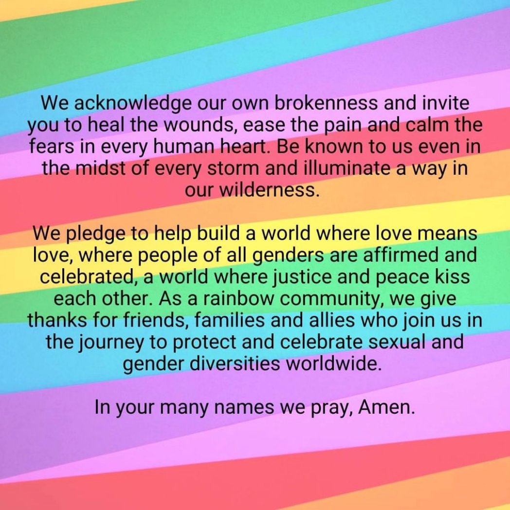 A prayer in honour of the International Day Against Homophobia, Transphobia, and Biphobia...

#IDAHOBIT
#IDAHOTB
#homophobia
#transphobia
#Biphobia
#EndDiscrimination
#diohuron
#proudanglicans
#anglican