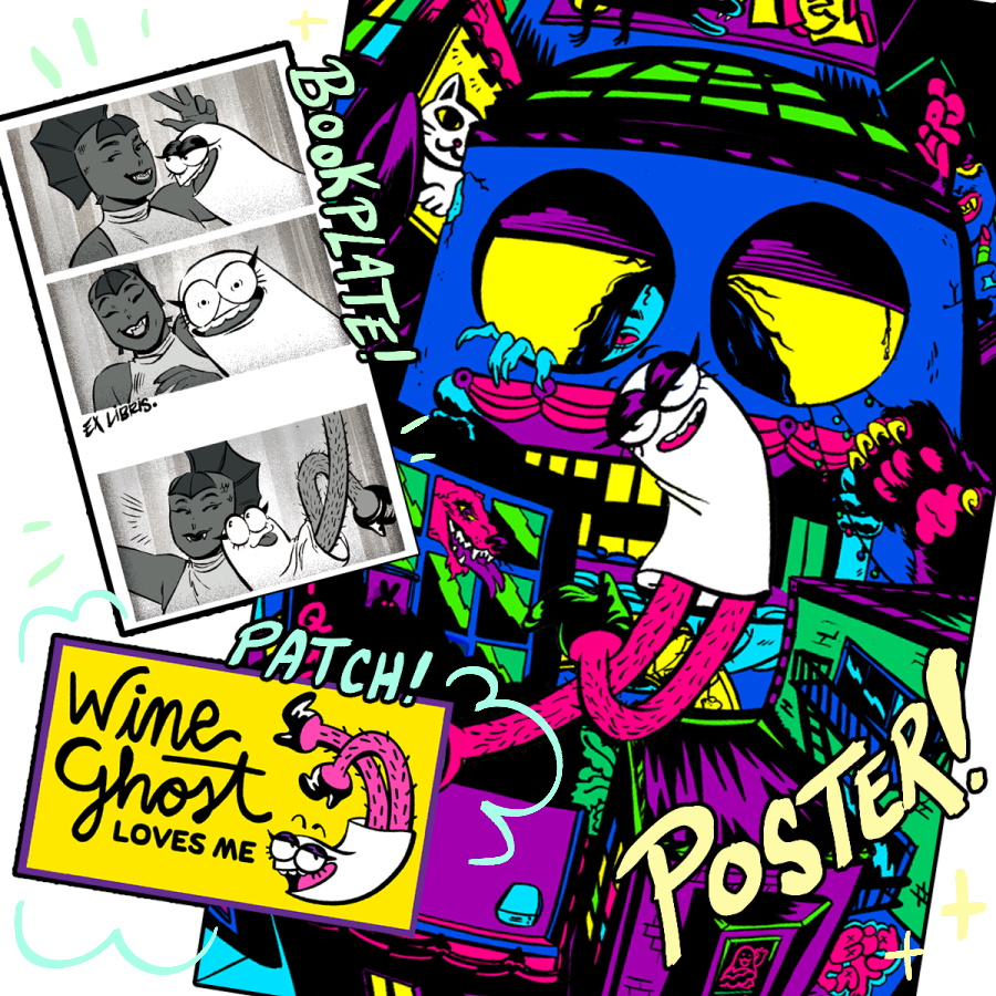 Wine Ghost is 50% funded at the halfway point!

Which means it's time to introduce some add-ons for backers, and some of them are unlike anything we've ever offered before!

- Bookplates
- Embroidered Patches
- Blacklight Poster

Add them on at check-out! backerkit.com/c/iron-circus-…