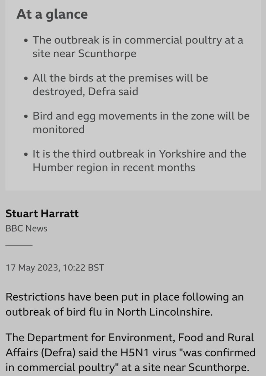 tek_nikel54's tweet photo. 🗞️ #Restrictions #inplace after #birdflu #outbreak in #Scunthorpe🌹
#UKNews #ukhealth #IdiotnWitch🧹
https://t.co/CQPPWHVCQI https://t.co/7xMy9azQeI