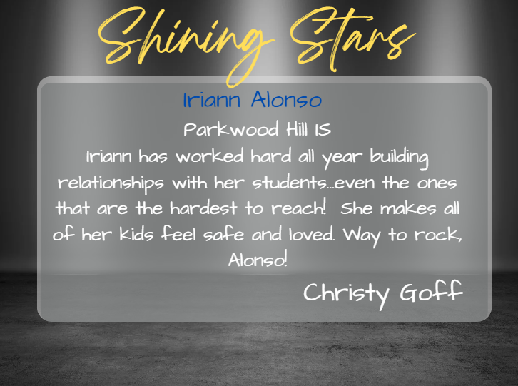 We are so proud of our first year teachers! Keep shining bright! Iriann Alonso at @ParkwoodHill