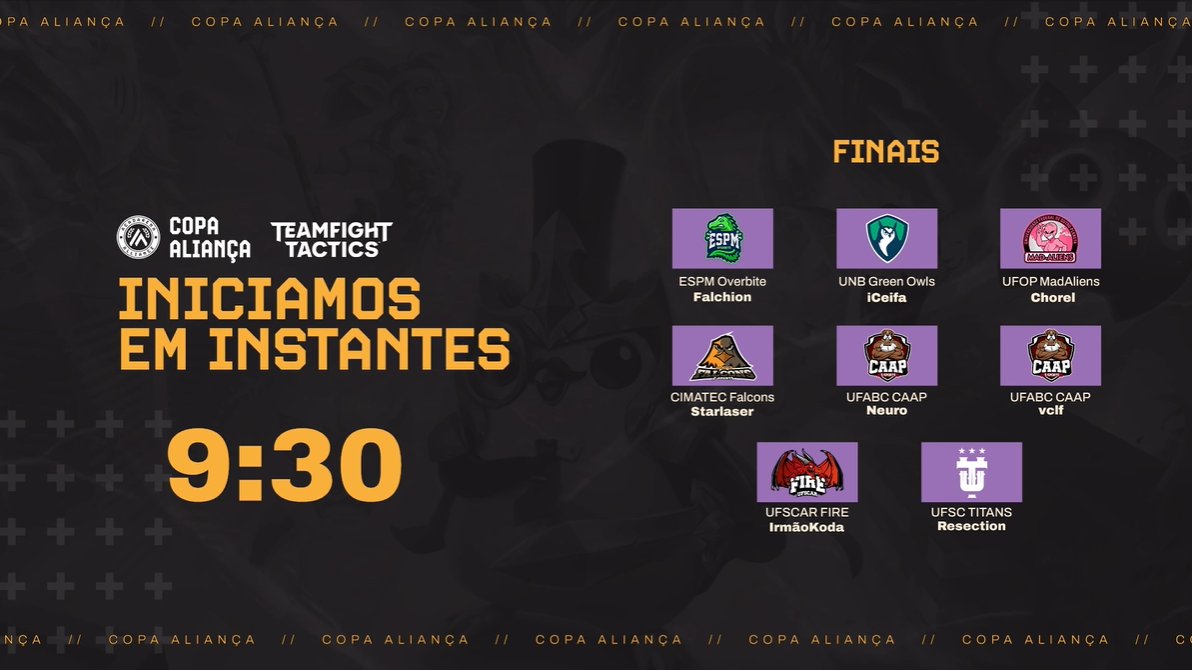 copaaliancagg's tweet photo. ESTAMOS ONLINE! 🎥
Vão começar as FINAIS de #TFT da #CopaAliança 2023.1!
Vem assistir AO VIVO: https://t.co/VwWMAJK09m https://t.co/VTnsmEnCsQ