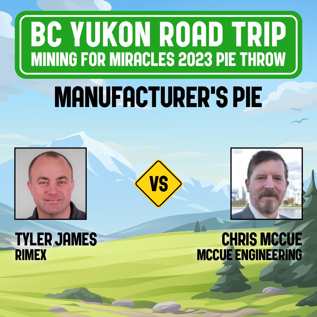 Mining4Miracles's tweet photo. The Manufacturer’s #Mining4Miracles pie-ee contestants are always down for a little friendly competition!
Tyler James vs. Chris McCue
Stay tuned to see how these members of the @RIMEXglobal and @McCueEng teams fare in the pie throw!
Donate by May 25: https://t.co/cfUuTVPpcW https://t.co/tJ5QBi6XG3