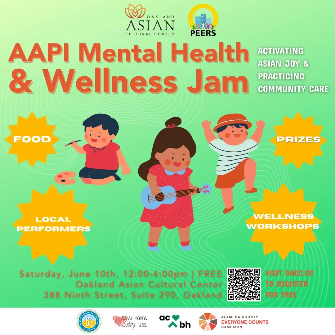peersorg's tweet photo. AAPI Mental Health and Wellness Jam event is June 10th 2023. Registration is free and we would be happy to have all of you attend.

Register here: https://t.co/bc4CUVTTYt https://t.co/YwO8tO7qqG