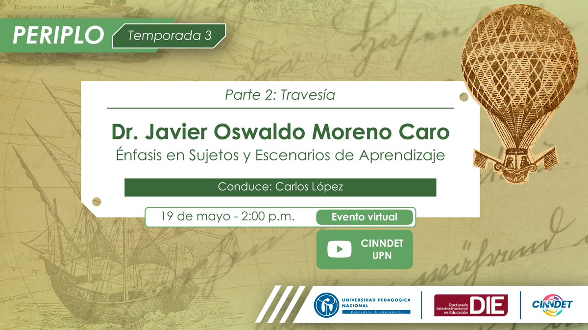 En 2° episodio de #Periplo, conoceremos la travesía que llevo profesor Javier O. Moreno C. a alcanzar su título de doctorado.

🔗[buff.ly/3BBYMU2](buff.ly/45c67qI)

#Educación #Tecnología #Innovación #ViajeAcadémico #CinndetUPN 
<a href="/comunidadUPN/">UPedagógicaNacional</a>
