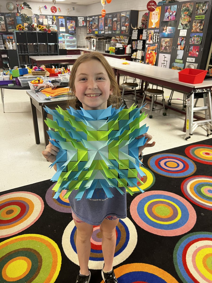 NSDArts's tweet image. Radial 3D paper sculpture @CharlotteAve1 in 5th grade! @SarfdeK @mariojandrade #artsintegration @nsdarts @NASHUASCHOOLS