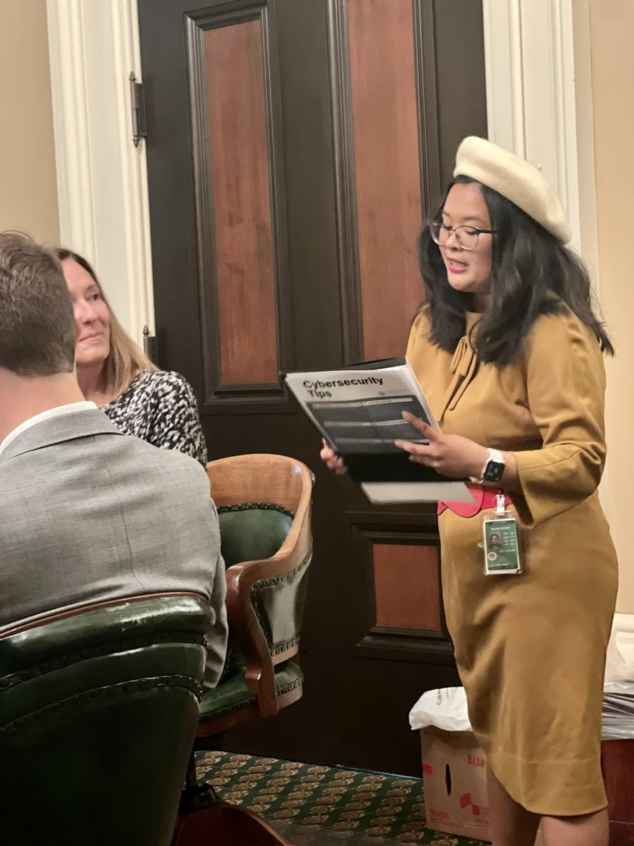 Thank you Assemblymember <a href="/ASM_Irwin/">ASM Jacqui Irwin</a> for meeting with the Assembly Fellows to discuss cyber security and your career in public service! #Caleg