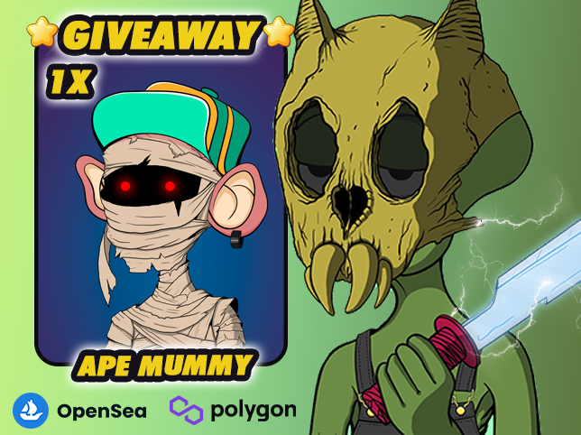77visk's tweet photo. 💚APE MUMMY #NFT Giveaway💚

You can win this Ape Mummy 1003 #PolygonNFT
All you have to do:
1️⃣ Like ❤️ Retweet ♻️ Follow me👊
2️⃣ Follow 👉 @77visk @msmemory7 @jon_cavalera 
3️⃣Tag some Friends

MINT --->>>New collection FROG
🔰MINT FROG --> https://t.co/3IEtrgfgiO
🔰LON LUNNE  -->https://t.co/oVLpHyKinW

Good luck ☘️

#Giveaway #Polygon #NFTs #NFTCommmunity