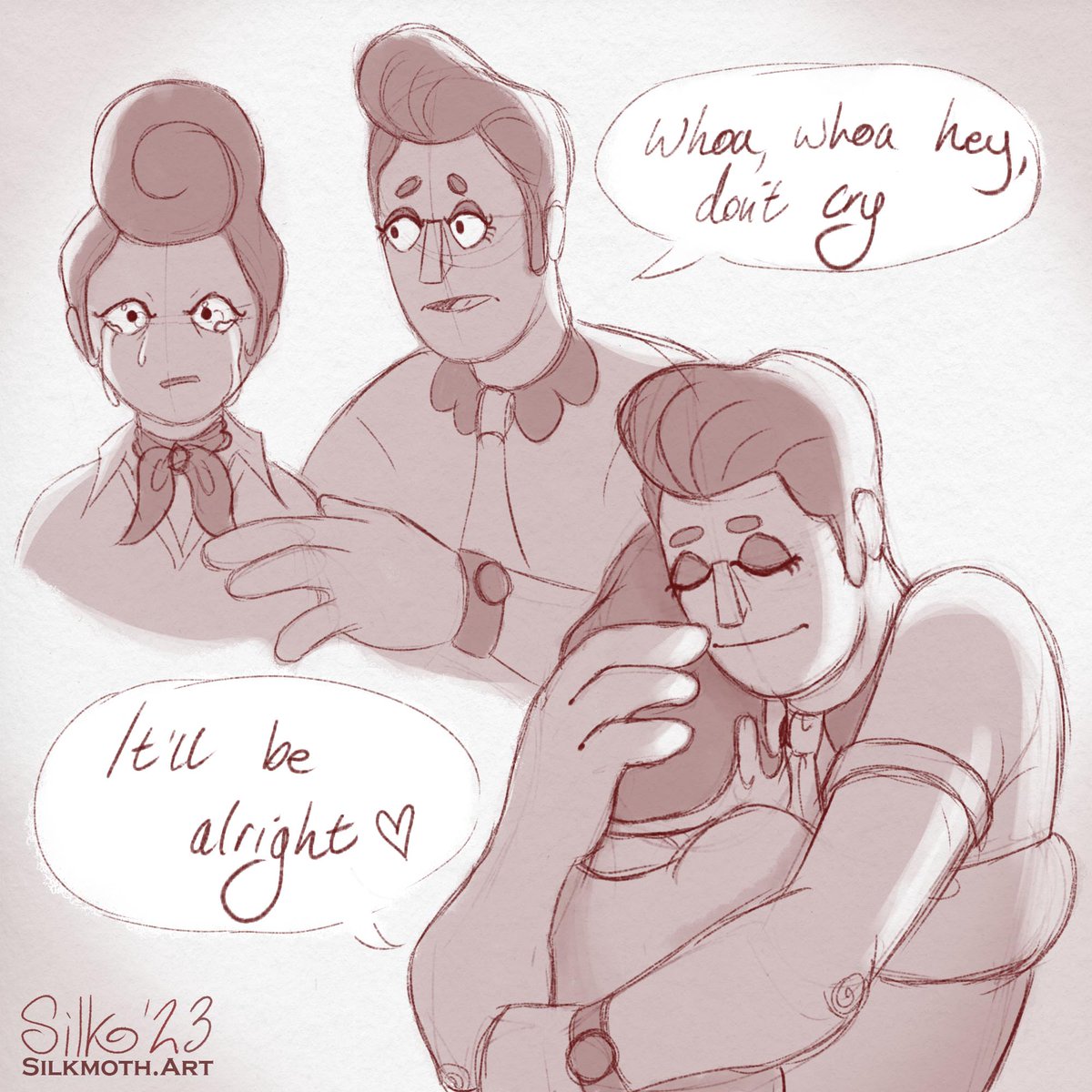 I feel like Eddie would give good and comforting hugs

#welcomehome #welcomehomepuppetshow #welcomehomefanart #wallydarling #eddiedear #welcomehomewally #welcomehomeeddie #fanart