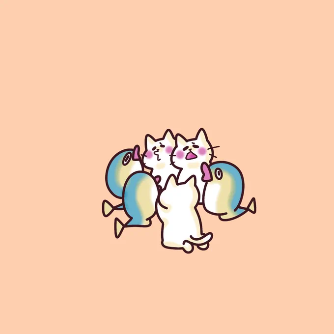今日は国際親善デー!  「どうすればもっと仲良くなれるのか?」 「食べたりしなければ...」 「一体どうすればいいんだ...」  #イラスト #猫イラスト
