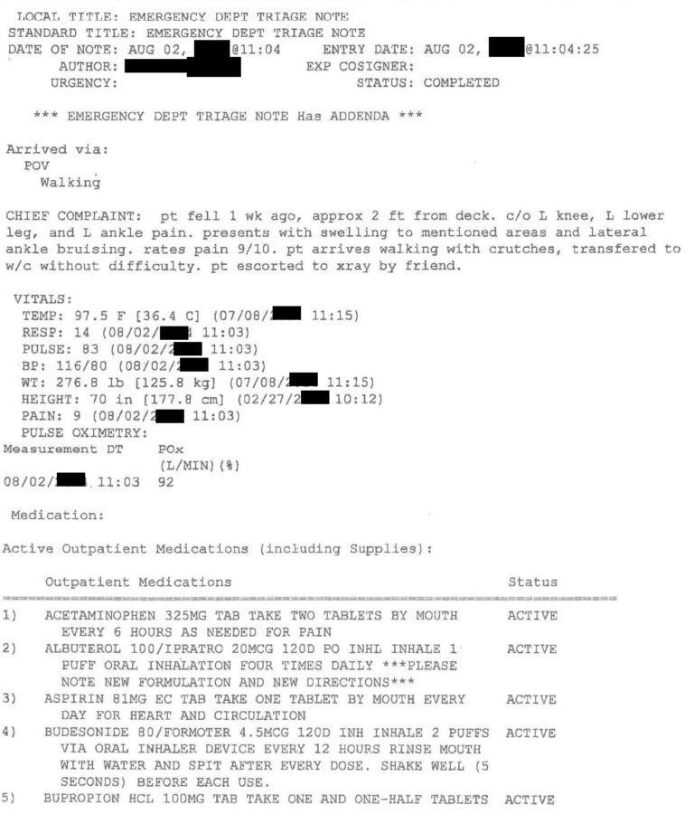 medmalreviewer's tweet photo. One of the most bizarre cases I've ever read.
Veteran checks in with knee pain. 
Transferred to another hospital for DVT scan. 
No DVT.
What could go wrong? --> https://t.co/JmB43jp2s3 https://t.co/cBU3NXhJQs