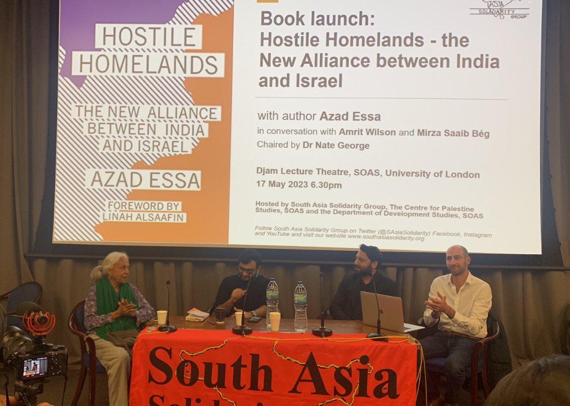 Had an enriching discussion with the panelists which included @azadessa and @M_S_Beg about the political, economic and military alliance of India and Israel and the tools being used by the ethnonationalist ideologies in both the countries to suppress dissent.