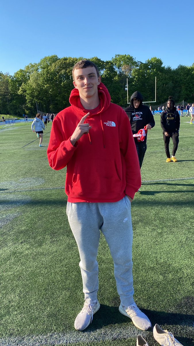 Coach_Hunt_'s tweet photo. Liam “Champ” Faherty breaks the school record in the triple jump with a jump of 46’ 7”! #BayStateChampionship #OnToNationals 
@MHS_Wildcats_ https://t.co/zaO542I93R
