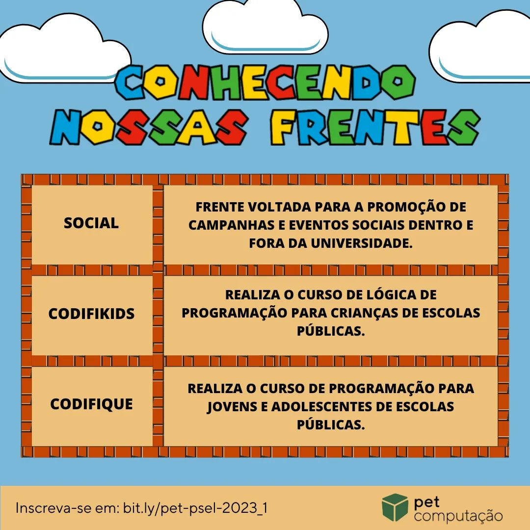PETComp_USP's tweet photo. Com estes cubos, você pode obter seus power-ups: as frentes do PET Computação, cada uma te dando um poder diferente. Escolha-os com sabedoria!
Let’s-a go!

https://t.co/Txn3PINs0D https://t.co/JHEfGNu5eT