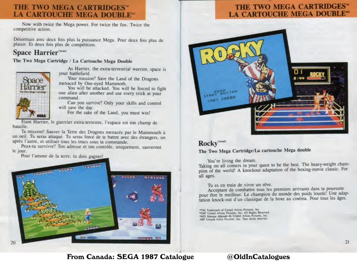 OldInCatalogues's tweet image. From Canada: Vintage SEGA Catalogue pages from 1987.