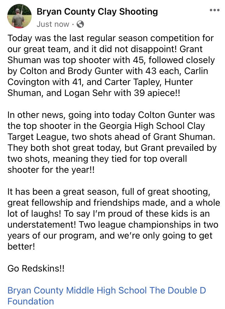 Go Redskins! Back to back league champs! 💪🏻💪🏻💪🏻💪🏻💪🏻💪🏻💪🏻 <a href="/BryanCountyMHS/">🅱️RY🅰️N C🅾️UNTY MIDDLE HIGH SCH🅾️🅾️L</a> <a href="/TheDoubleD_2A/">TheDoubleDFoundation</a>