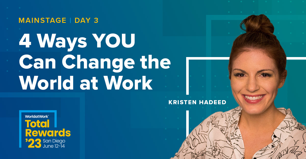 Join <a href="/WorldatWork/">WorldatWork</a>, and <a href="/KristenHadeed/">Kristen Hadeed</a> for the #TotalRewards23 conference in San Diego, June 12-14, 2023! bit.ly/3mjOOCN Kristen will challenge traditional leadership approaches and share actionable steps YOU can take to build the best version of your organization!