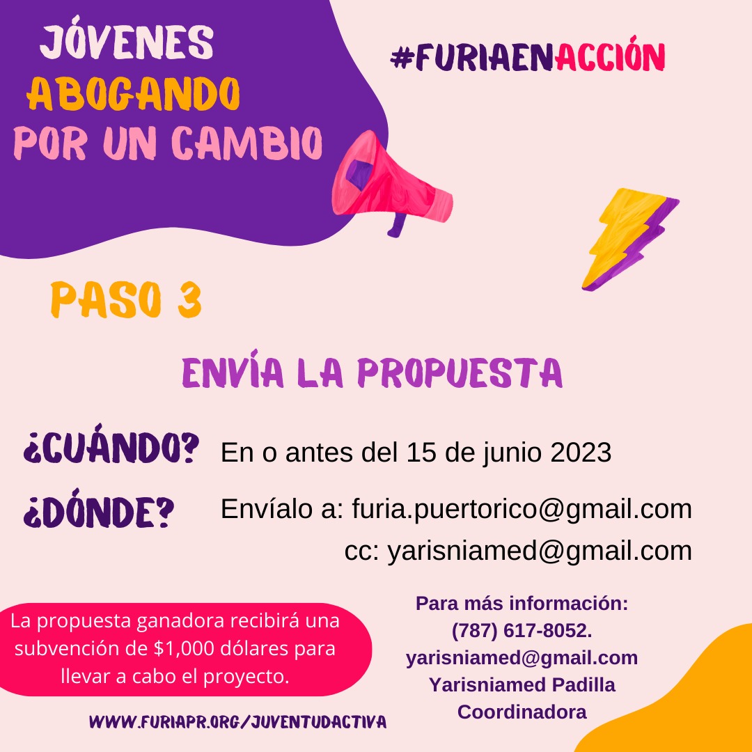 #FURIAenAcción | ¡Grupos de jóvenes comunitarios! 💜

¿Tienes algún proyecto social para aportar al cambio de tu comunidad y país? ¡El programa de Jóvenes Abogando por un Cambio es para ti!

Visita nuestro IG para conocer más
