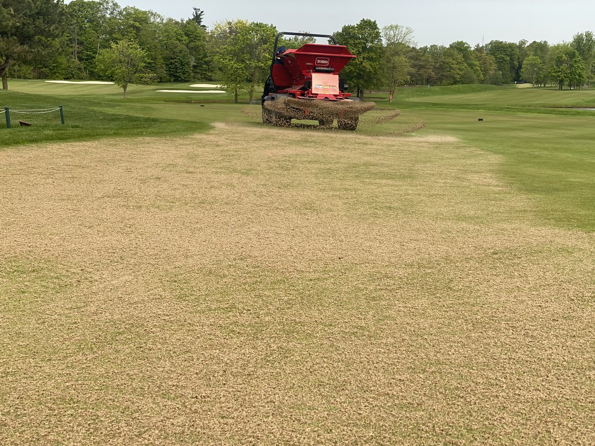 saeastgreens's tweet photo. Frost delay this morning… but we still made progress on our bunker renovation at 9/15 green, and snuck in a sand top dressing on our approaches! #SAE2023 https://t.co/8ldfvxpHFZ