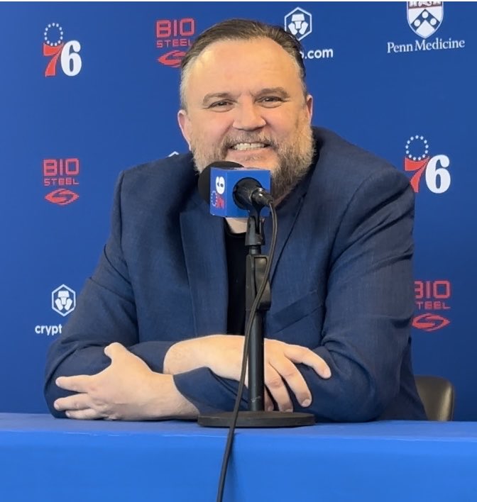 howardeskin's tweet photo. One of the more ridiculous things that came out of #Sixers news conf is Pres Daryl Morey wanting to resign James Harden. And sounds like it would have to be 3-4 year deal. If that happens how many Sixer fans are done? Would you trust this man? ⁦⁦⁦⁦@SportsRadioWIP⁩ https://t.co/h6GEDW8QRP