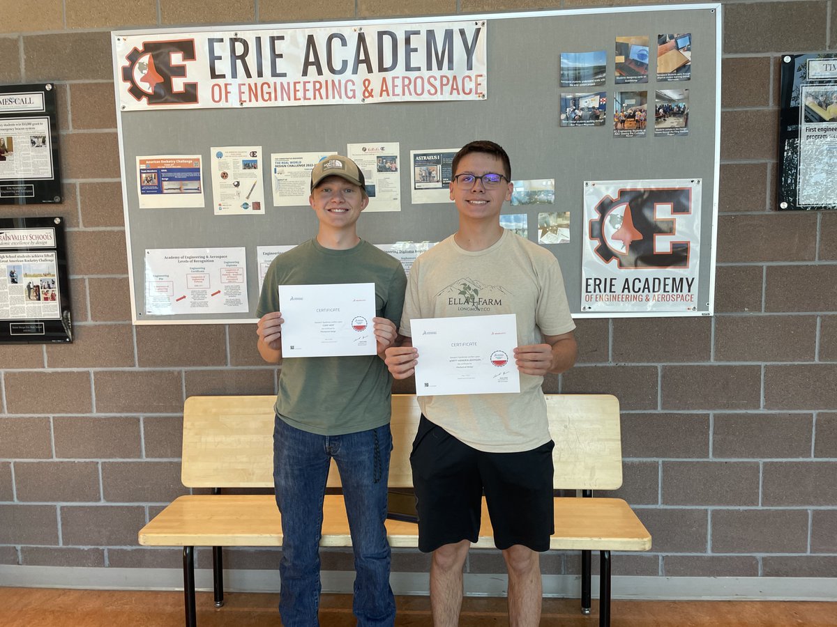 ErieEngineering's tweet image. Our two seniors both got their CSWA (Certified SOLIDWORKS Associate in Mechanical Design). This is a professional certification that proves their expertise. CONGRATULATIONS!! @ErieHighSchool @LizRussell_edu @TigersPrincipal