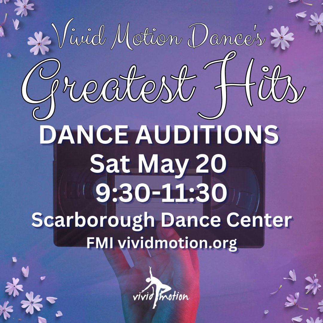 ❤️‍🔥 Reignite your love of dance - or find it for the first time!

To register or FMI l8r.it/A6Vg

#auditions #summer #greatesthits #dance #dancer #danceinPortland #supportlocalart #portlandme #dancersoftwitter #XOVIVMO