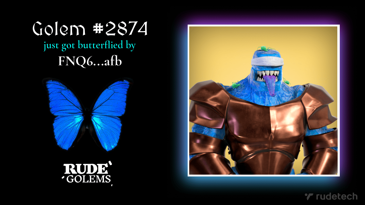 RudeRework's tweet image. A Rude Golem just changed it's appearance! 🦋😱 #RudeRework #RudeGolems