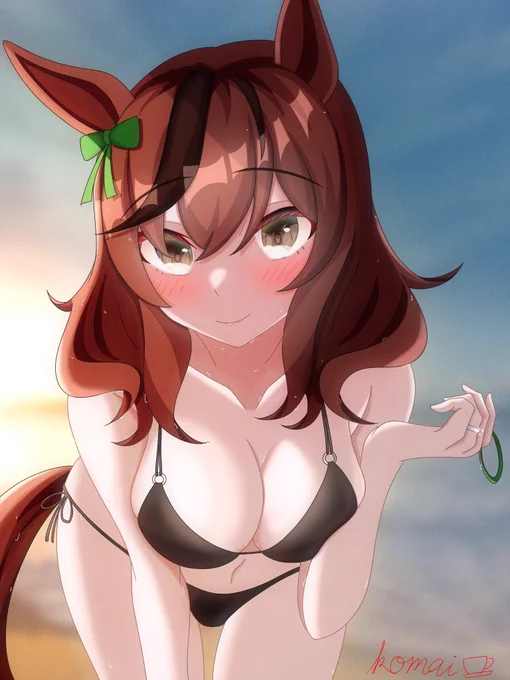 #急に暑くなったから水着絵で涼もうぜ 暑すぎるのでネイチャと南国に行ってきます