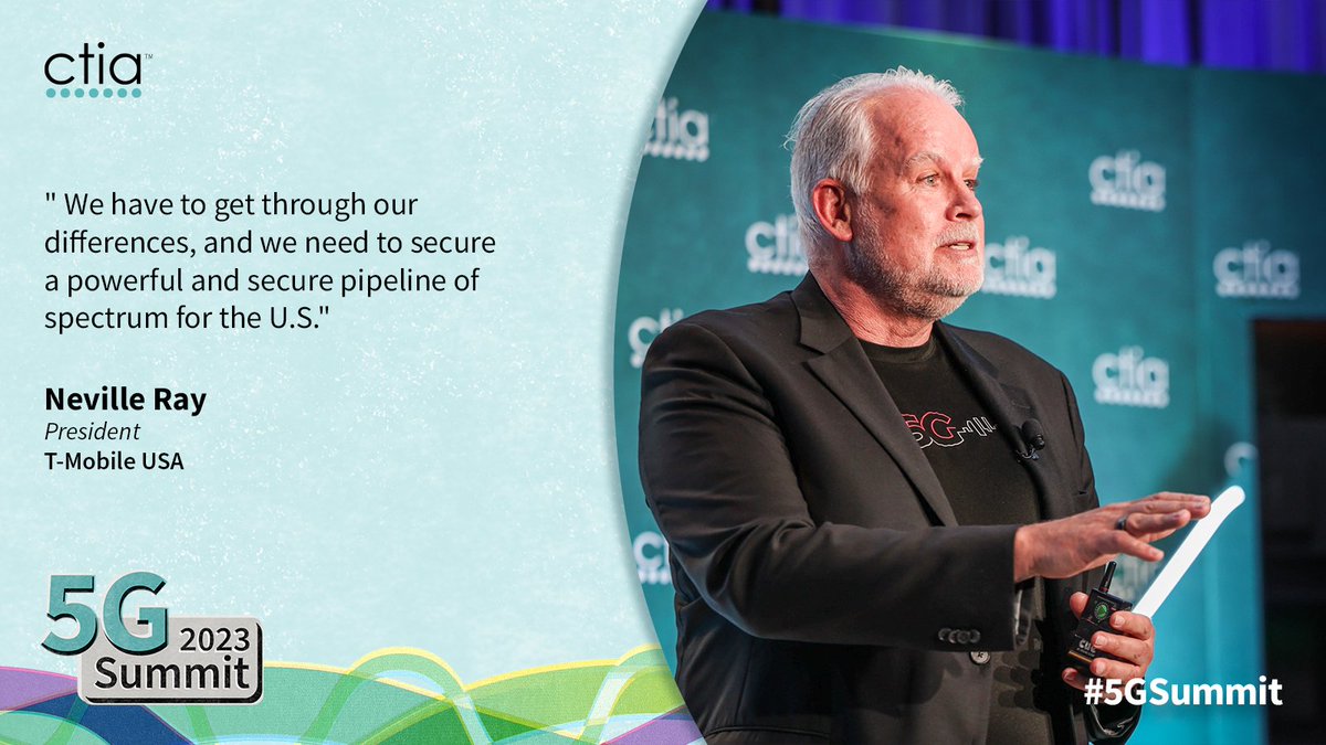 .@NevilleRay, @Tmobile’s President and CTIA Board Member, emphasizes the need to safeguard more 5G spectrum for the nation during his keynote at today's #5GSummit. Follow #5GSummit for more.