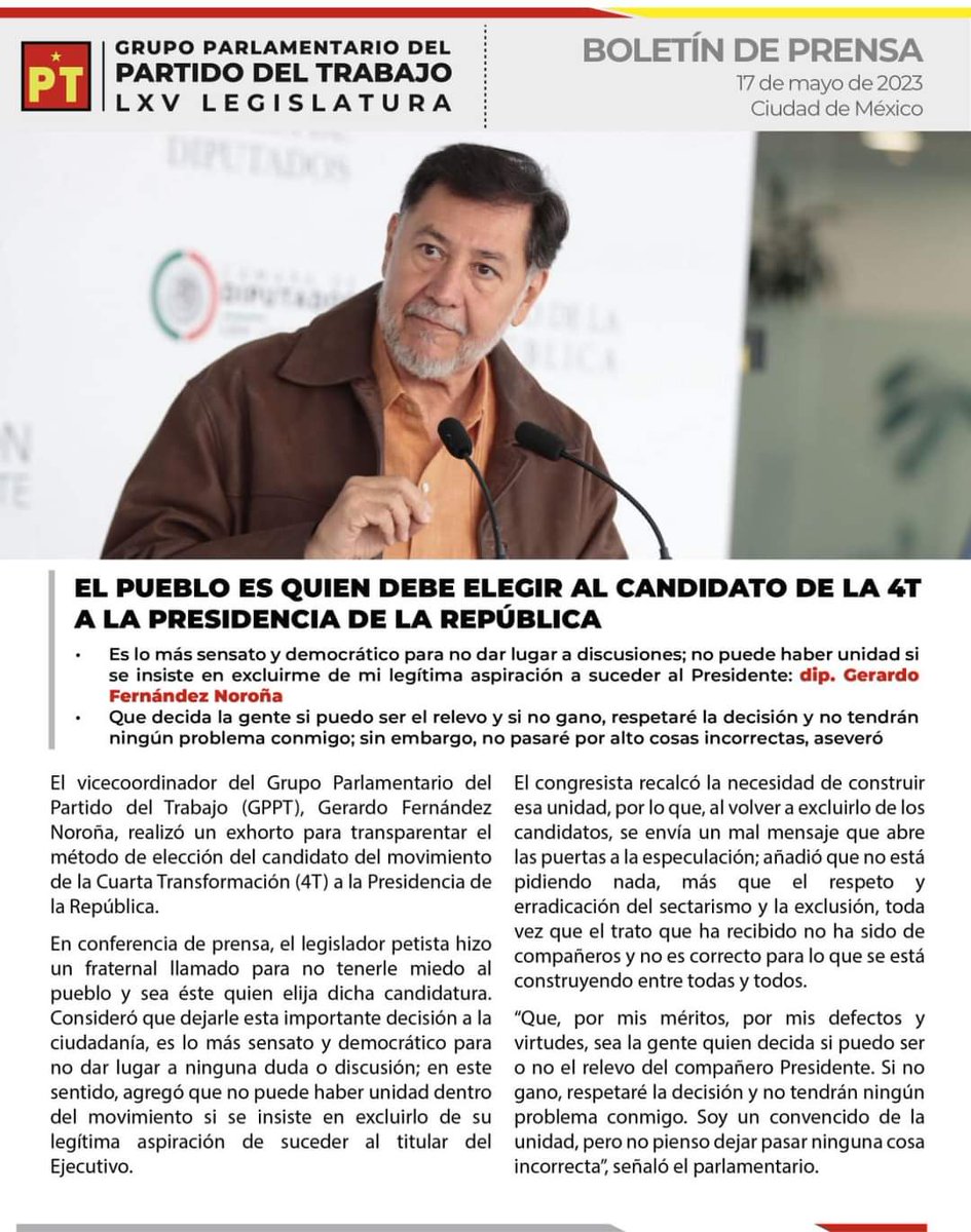 ¡El pueblo está con Noroña y el pueblo es el soberano!